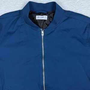 Line of Trade Mens Bomber Jacket Full Zip Blue Casual Lightweight‎ Coat